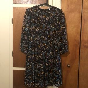 Black floral dress sz. 10